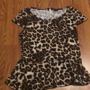 Leopard peplum top